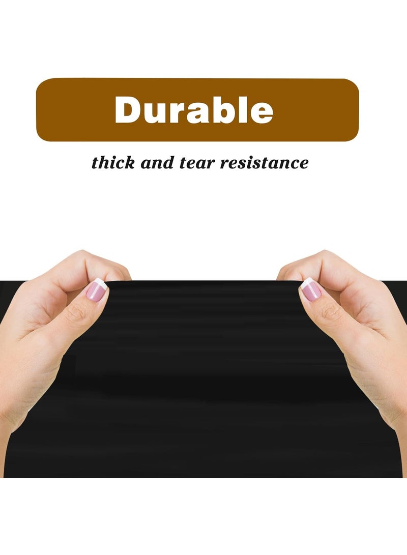 سان يي 2 قطعة من مفارش المائدة البلاستيكية السوداء 54 × 108 بوصة مفارش مائدة يمكن التخلص منها مفارش مائدة مستطيلة للحفلات - Image 3